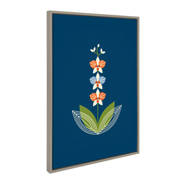 Kate & Laurel Sylvie Orchid Framed Canvas By Amber Leaders Designs