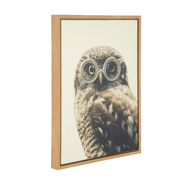 Kate & Laurel Sylvie Owl Wearing Glasses Framed Canvas By F2 Images