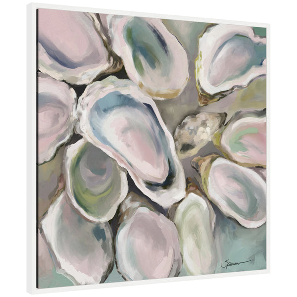 kate & laurel Sylvie Oyster Roast Framed Canvas by Mary Sparrow