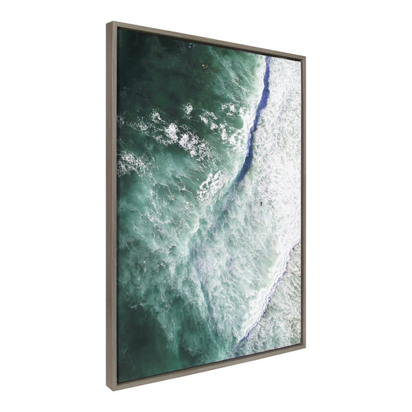 Kate & Laurel Sylvie Paddle Out Framed Canvas By Rachel Bolgov