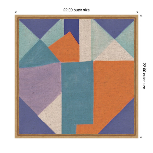 Kate & Laurel Sylvie Painterly Soft Geometric Shapes Neutral Linen Framed Canvas By The Creative Bunch Studio