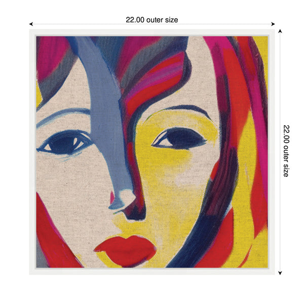 Kate & Laurel Sylvie Painterly Soft Shapes Portrait Neutral Linen Framed Canvas By The Creative Bunch Studio