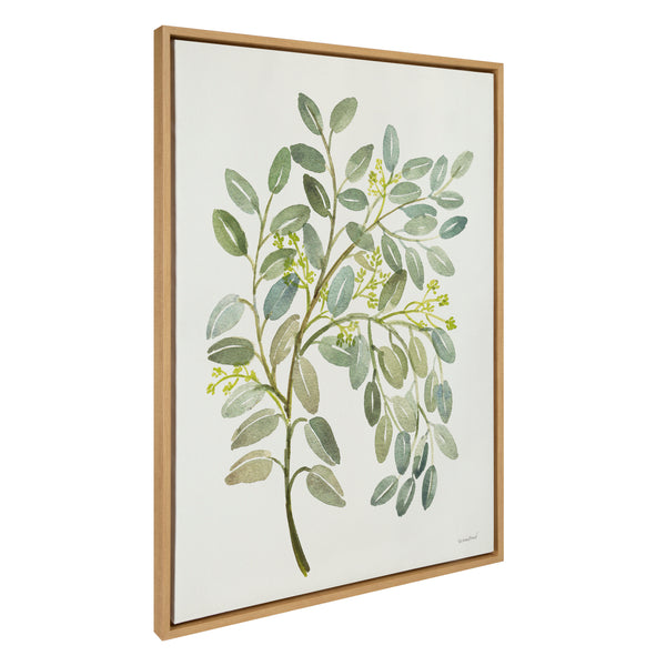 Kate & Laurel Sylvie Pale Leaves Framed Canvas By Patricia Shaw