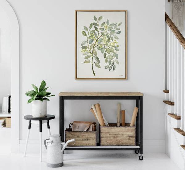 Kate & Laurel Sylvie Pale Leaves Framed Canvas By Patricia Shaw