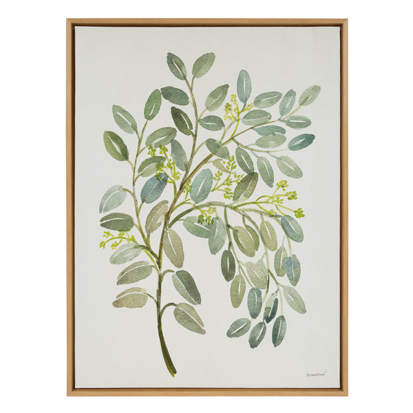 kate & laurel Sylvie Pale Leaves Framed Canvas by Patricia Shaw