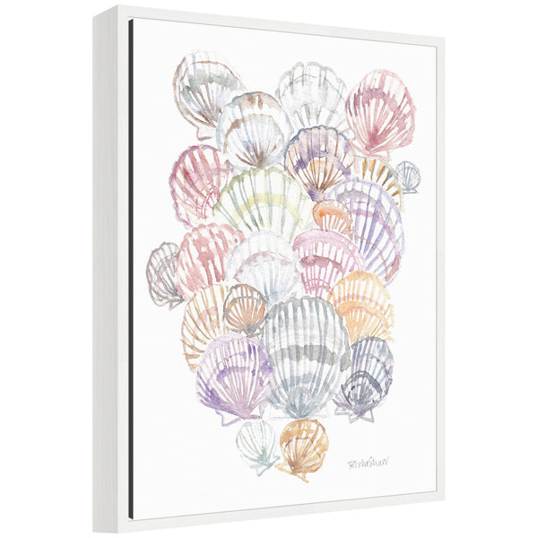 kate & laurel Sylvie Pale Pastel Shells Framed Canvas by Patricia Shaw