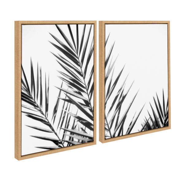 Kate & Laurel Sylvie Palm I And II BW Framed Canvas By Amy Lighthall
