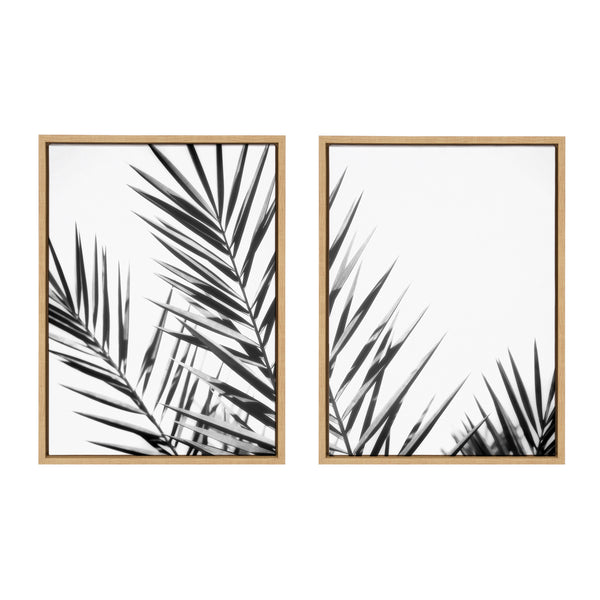kate & laurel Sylvie Palm I and II BW Framed Canvas by Amy Lighthall