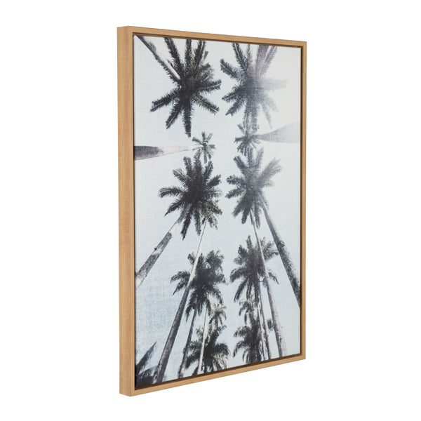 Kate & Laurel Sylvie Palm Tree Row Framed Canvas By Simon Te Tai