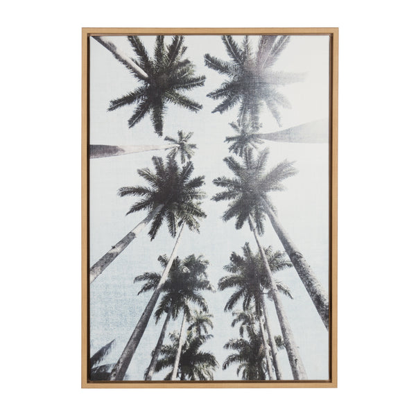 kate & laurel Sylvie Palm Tree Row Framed Canvas by Simon Te Tai