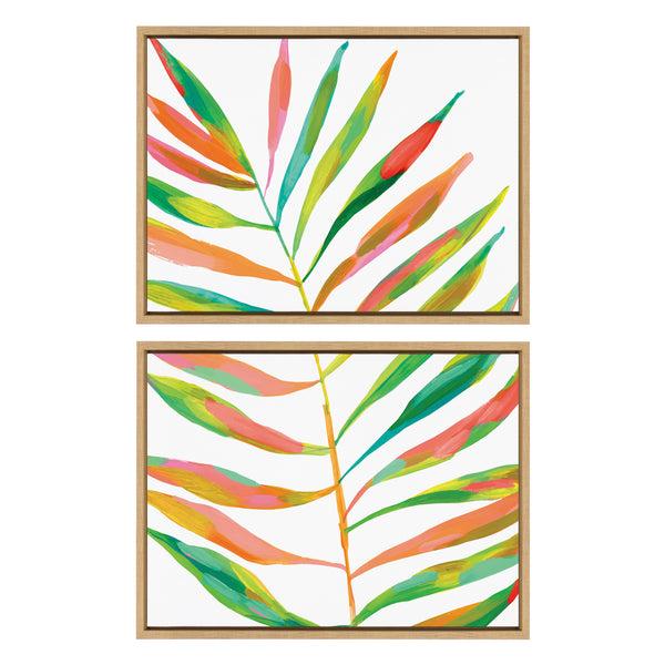 kate & laurel Sylvie Palma No. 2 1 and 2 Framed Canvas Art Set by Jessi Raulet of Ettavee