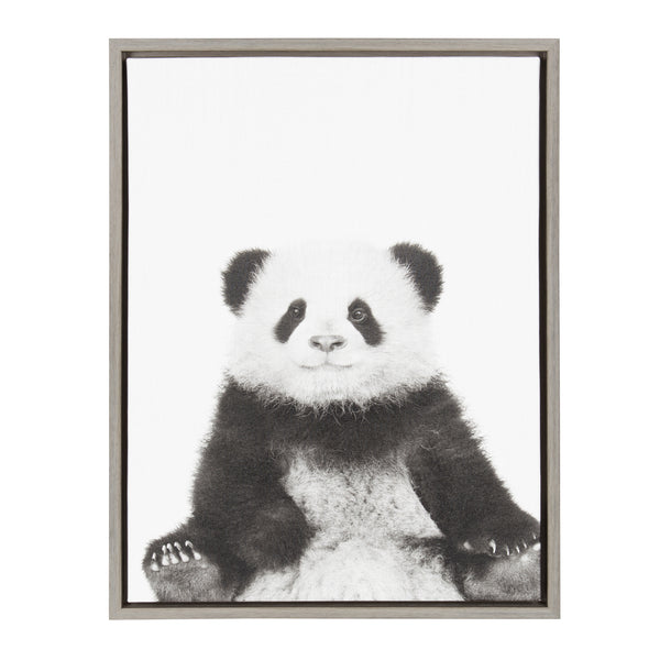 kate & laurel Sylvie Panda Framed Canvas by Simon Te Tai
