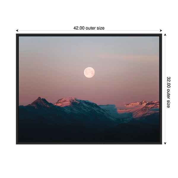 Kate & Laurel Sylvie Panoramic Pastel Moonrise Over Icelandic Mountains Framed Canvas By Michael Schauer