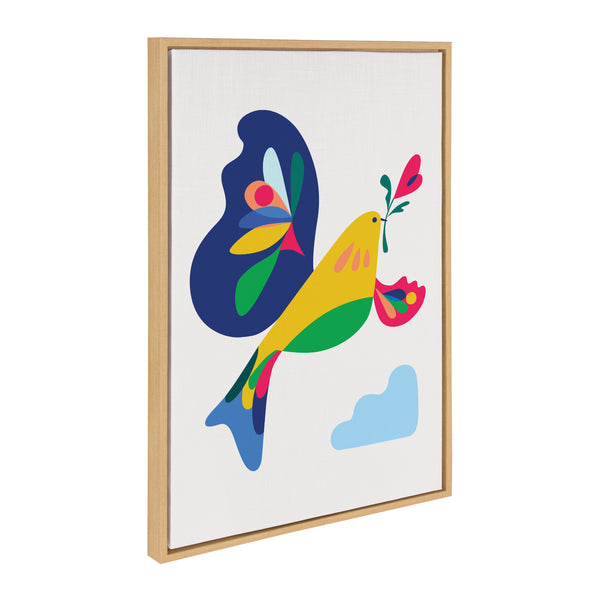 Kate & Laurel Sylvie Peace Dove Framed Canvas By Rachel Lee Of My Dream Wall