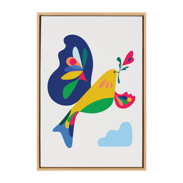 Kate & Laurel Sylvie Peace Dove Framed Canvas By Rachel Lee Of My Dream Wall