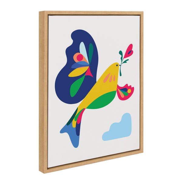 kate & laurel Sylvie Peace Dove Framed Canvas by Rachel Lee of My Dream Wall