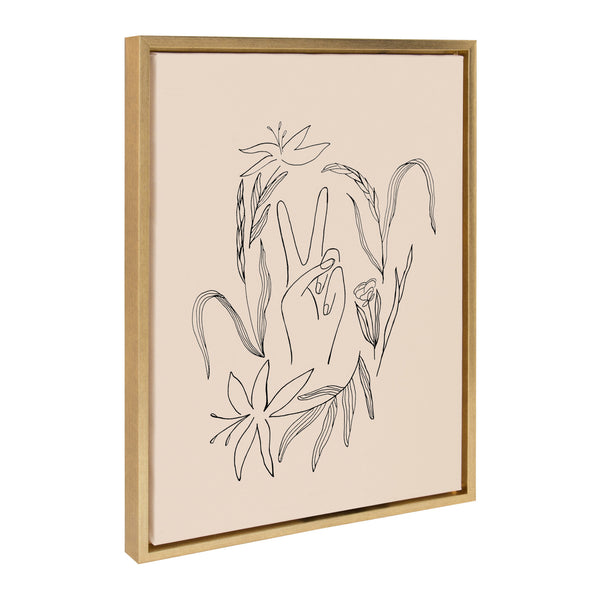 Kate & Laurel Sylvie Peace Then Waves Framed Canvas By Kate Aurelia Holloway