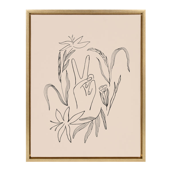 kate & laurel Sylvie Peace Then Waves Framed Canvas by Kate Aurelia Holloway