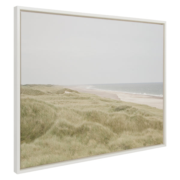 Kate & Laurel Sylvie Peaceful And Serene Coastal Landscape Framed Canvas By The Creative Bunch Studio