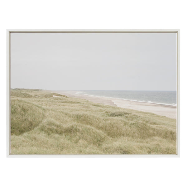 Kate & Laurel Sylvie Peaceful And Serene Coastal Landscape Framed Canvas By The Creative Bunch Studio