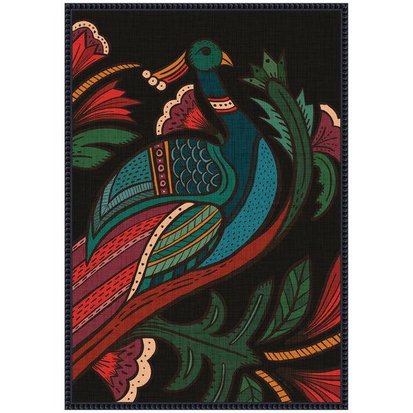 Kate & Laurel Sylvie Peacock Framed Canvas By Carey Copeland