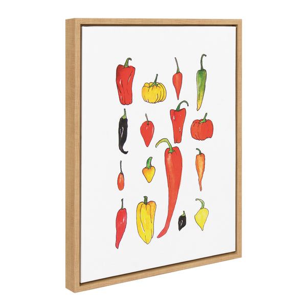 Kate & Laurel Sylvie Peppers Framed Canvas By Viola Kreczmer