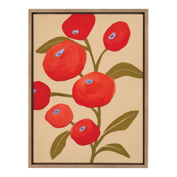 Kate & Laurel Sylvie Persimmon Framed Canvas By Emma Daisy