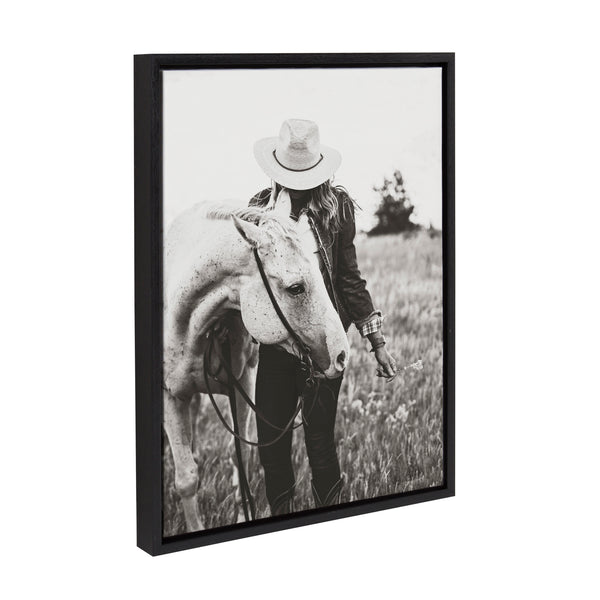 Kate & Laurel Sylvie Photo Silver Horse Framed Canvas By The Whiskey Ginger