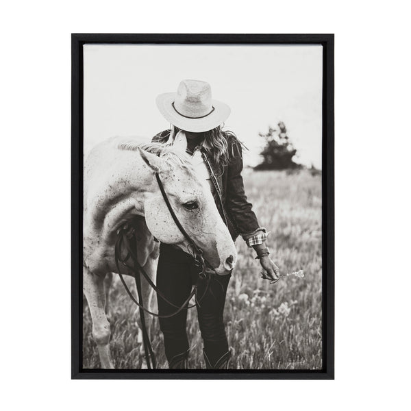 Kate & Laurel Sylvie Photo Silver Horse Framed Canvas By The Whiskey Ginger