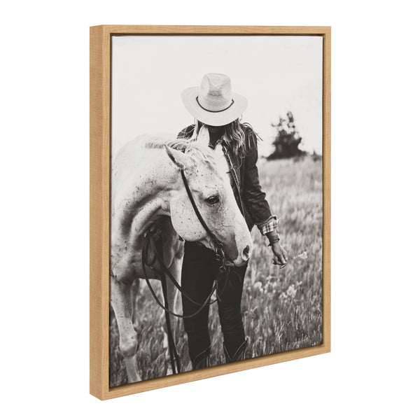kate & laurel Sylvie Photo Silver Horse Framed Canvas by The Whiskey Ginger