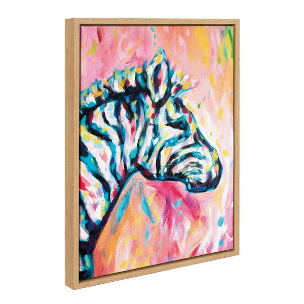 Kate & Laurel Sylvie Piata The Zebra Framed Canvas By Rachel Christopoulos