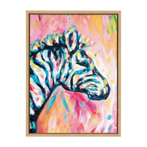 Kate & Laurel Sylvie Piata The Zebra Framed Canvas By Rachel Christopoulos