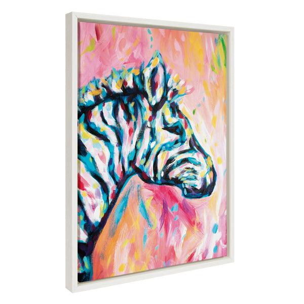 kate & laurel Sylvie Piata The Zebra Framed Canvas by Rachel Christopoulos
