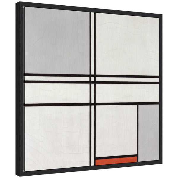 kate & laurel Sylvie Piet Mondrian Composition No 1 Gray Red 1935 Framed Canvas by The Art Institute of Chicago