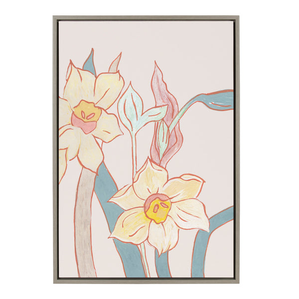kate & laurel Sylvie Pine Ridge Daffodils Framed Canvas by Kate Aurelia Holloway