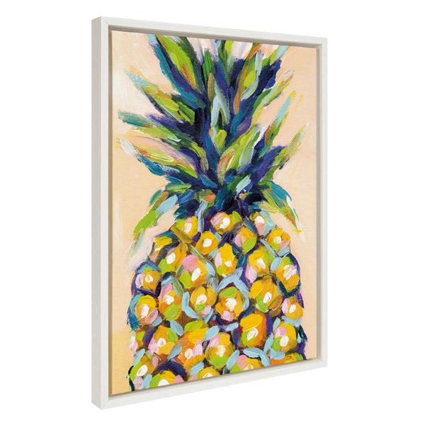 Kate & Laurel Sylvie Pineapple Study No 2 Framed Canvas By Rachel Christopoulos
