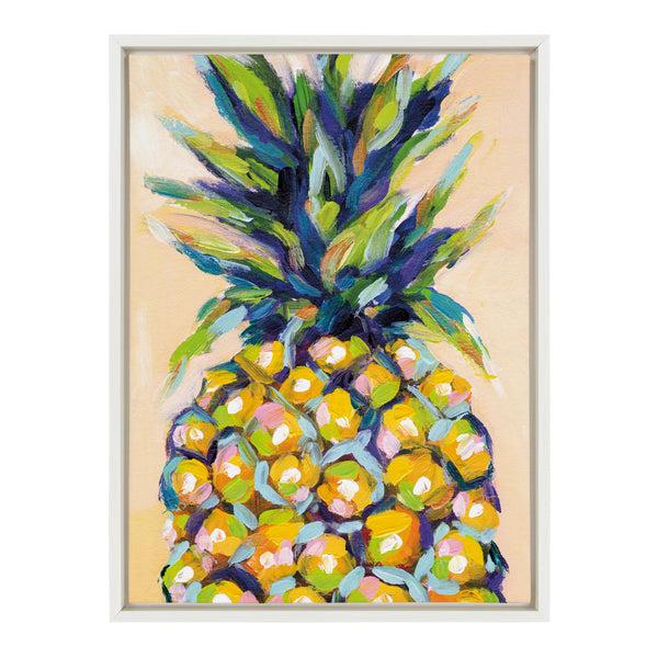 Kate & Laurel Sylvie Pineapple Study No 2 Framed Canvas By Rachel Christopoulos