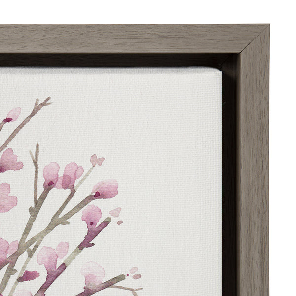 Kate & Laurel Sylvie Pink Blooms In Chinoiserie Framed Canvas By Patricia Shaw