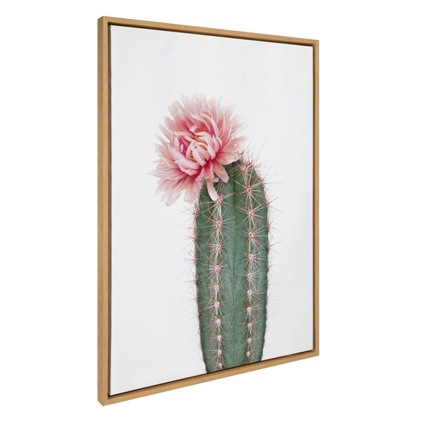 Kate & Laurel Sylvie Pink Cactus Flower Framed Canvas By Amy Peterson Art Studio