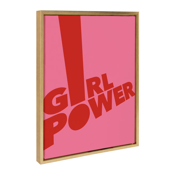 Kate & Laurel Sylvie Pink Girl Power Framed Canvas By Rocket Jack