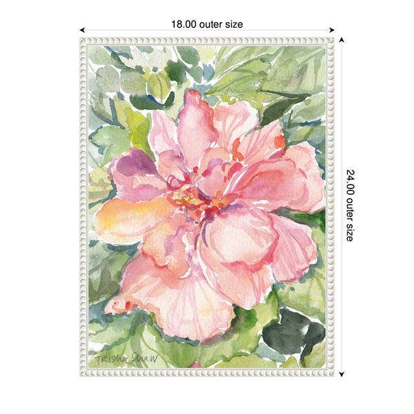 Kate & Laurel Sylvie Pink Hibiscus In Antigua Framed Canvas By Patricia Shaw