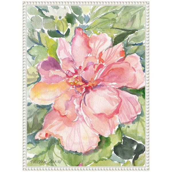 Kate & Laurel Sylvie Pink Hibiscus In Antigua Framed Canvas By Patricia Shaw
