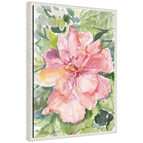 kate & laurel Sylvie Pink Hibiscus In Antigua Framed Canvas by Patricia Shaw
