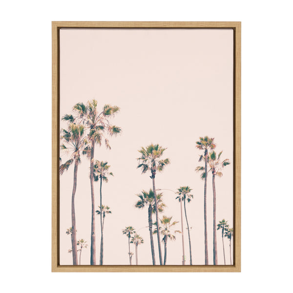 Kate & Laurel Sylvie Pink Palm Tree Paradise Framed Canvas By Caroline Mint