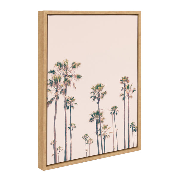 Kate & Laurel Sylvie Pink Palm Tree Paradise Framed Canvas By Caroline Mint