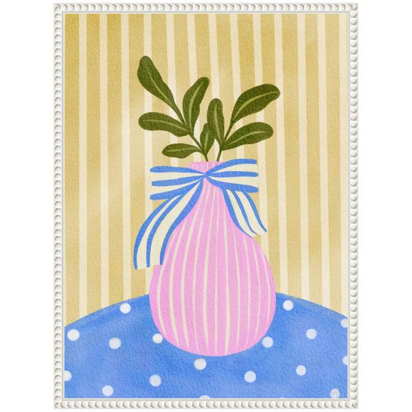 Kate & Laurel Sylvie Pink Vase Framed Canvas By Nikita Jariwala