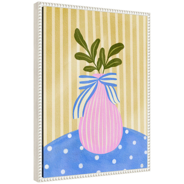 kate & laurel Sylvie Pink Vase Framed Canvas by Nikita Jariwala