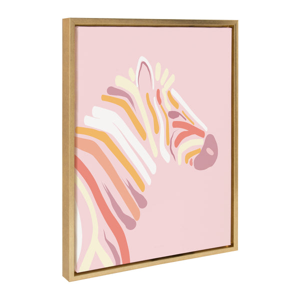 Kate & Laurel Sylvie Pink Zebra Framed Canvas By Dominique Vari