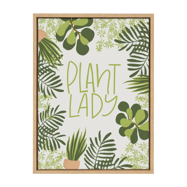 kate & laurel Sylvie Plant Lady Framed Canvas by Jenn Van Wyk of Jenn Pens it All