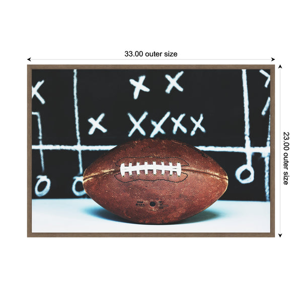 Kate & Laurel Sylvie Playbook Football Framed Canvas By Alicia Abla